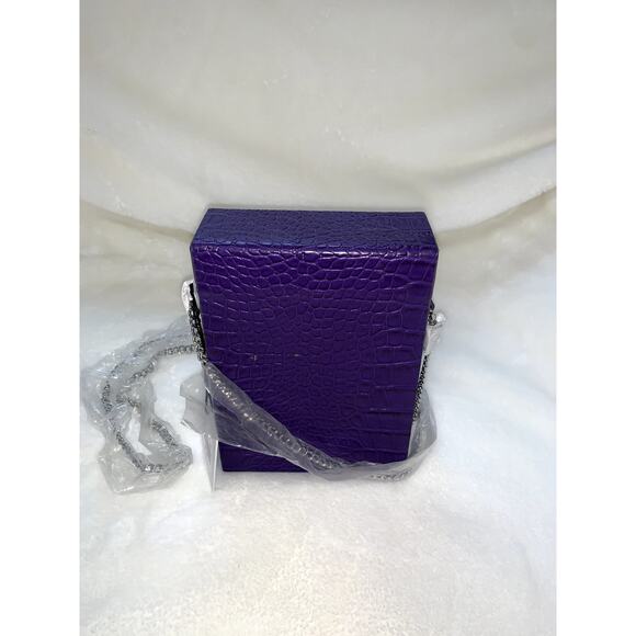 NWT Snob Essentials Audrey Jewel Box Purple Crossbody Secure Clasp Closure - Picture 4 of 10